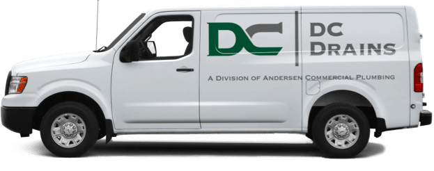 An image of the DC Drains & Plumbing van.